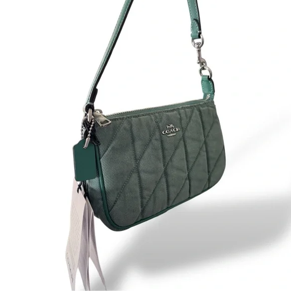 Coach 🪢 NWT Green Quilted Small Nolita Wristlet - Picture 2 of 7